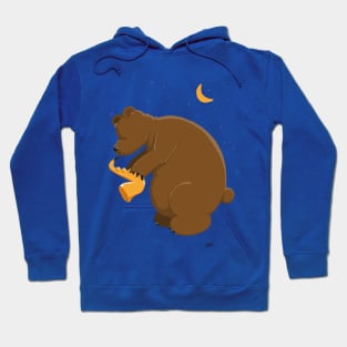 Bear plays Saxophone at Night Hoodie